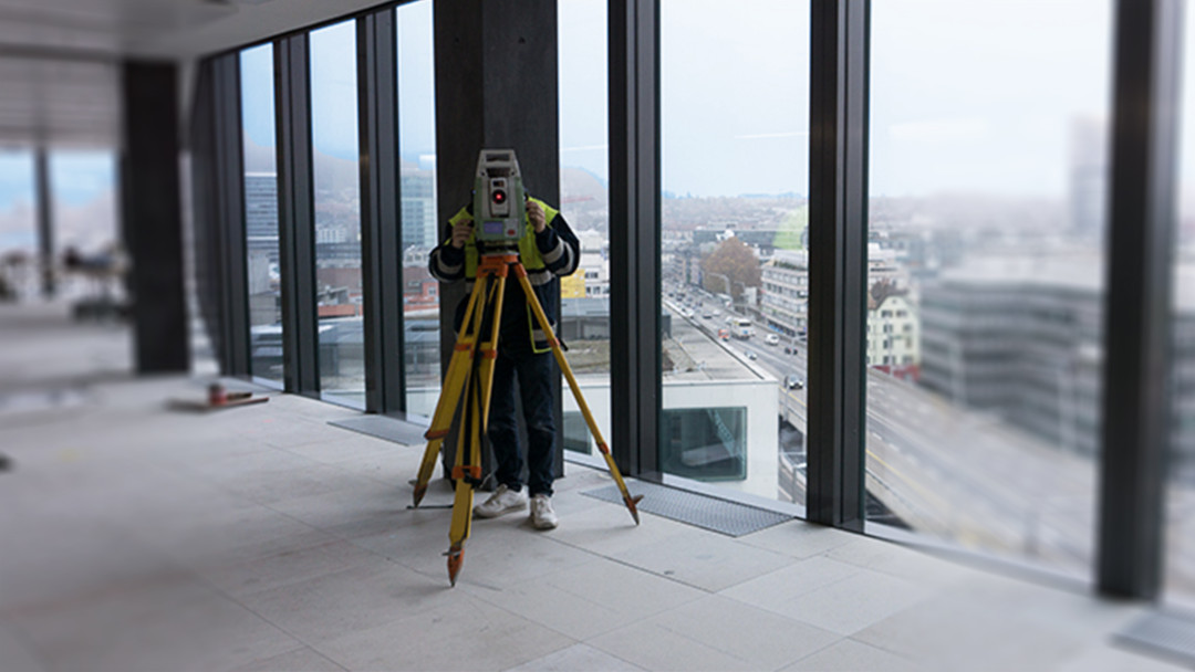 Gebäudeaufnahme für Innenausbau beim Prime Tower in Zürich. ING PLUS