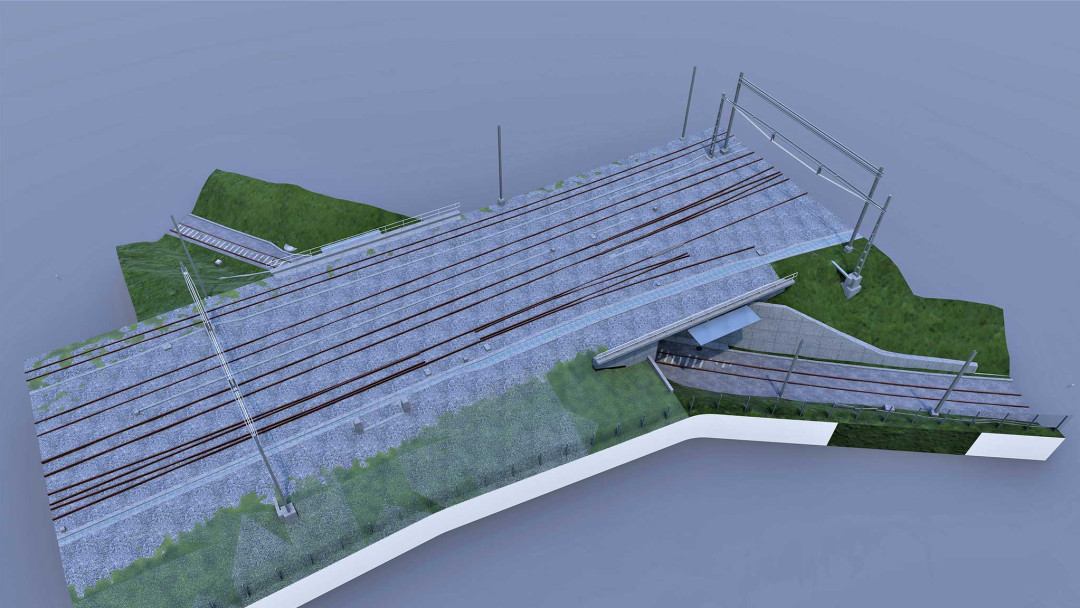 3D-Modell Gelände. Langsamverkehrsverbindung. Wil SG. ING PLUS