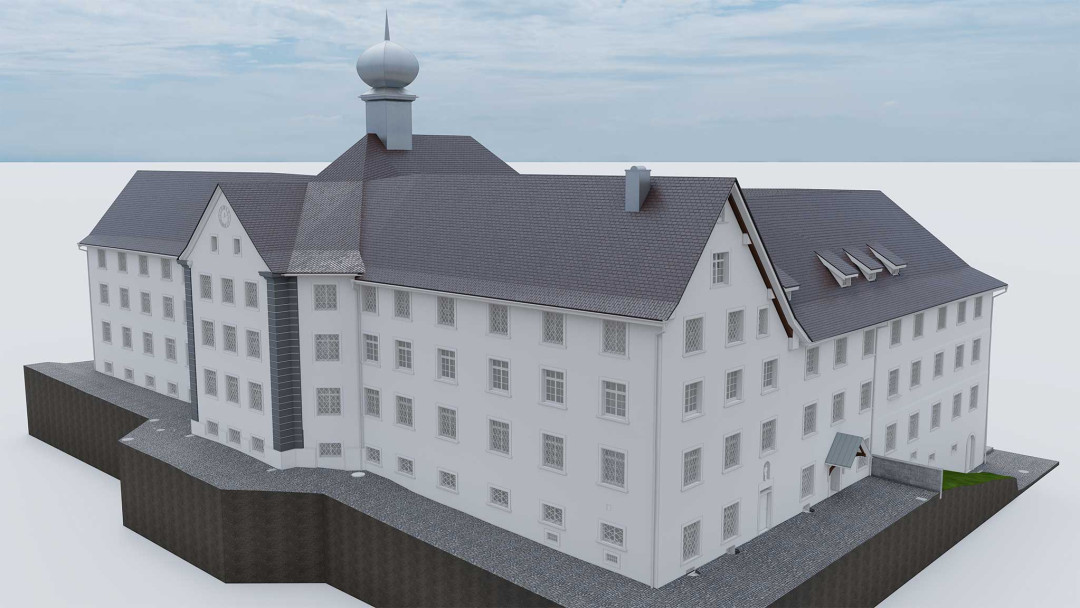 Kloster Kalchrain. Kanton Thurgau. 3D-Modell aus Gebäudevermessung. ING PLUS
