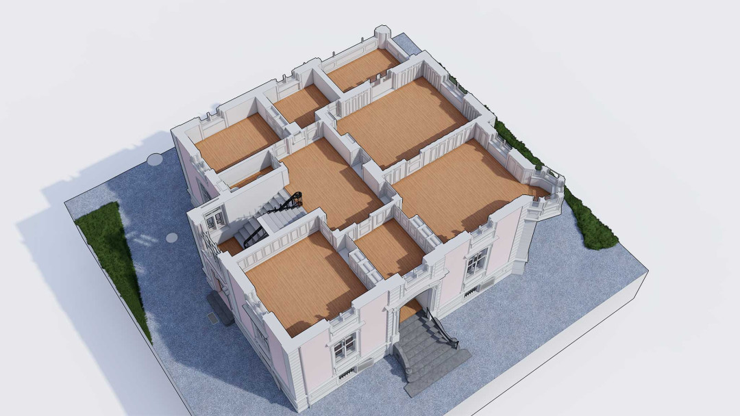 Frauenfeld. Villa Sonnenberg. Gebäudevermessung. 3D-Grundriss. ING PLUS