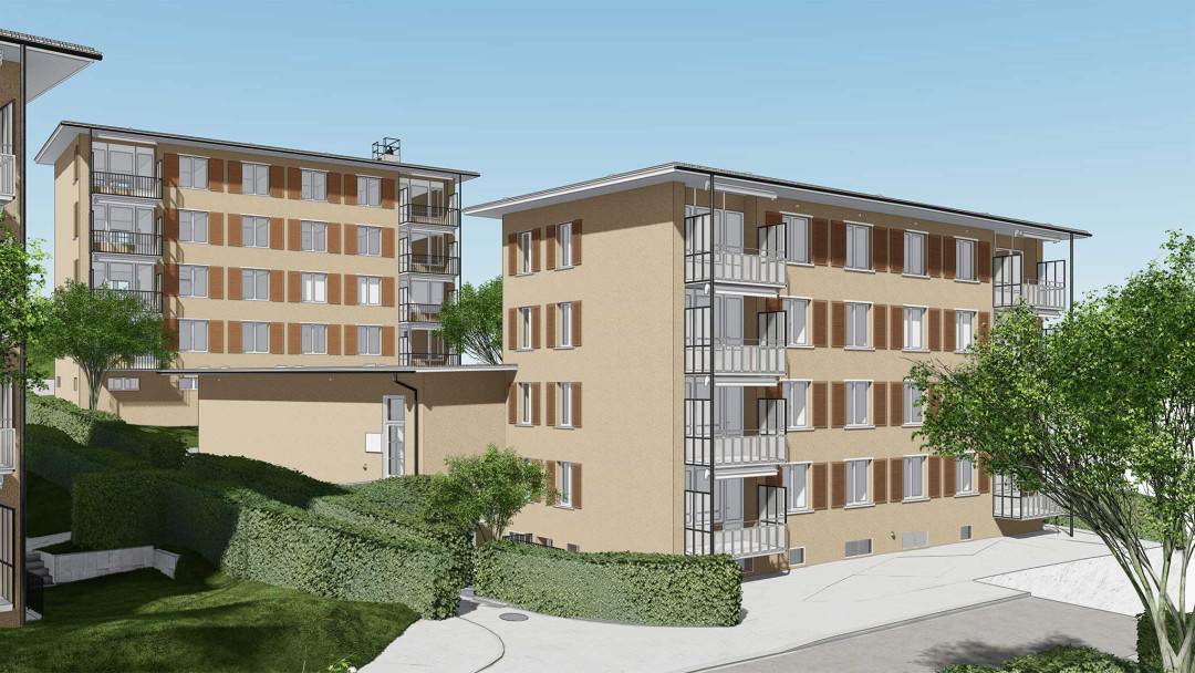 Zürich. Sanierung Mehrfamilienhaus. 3D-Modellierung aus Gebäudeaufnahme. ING PLUS